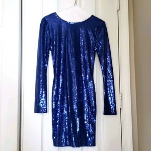 Blue Sequin Party Dress